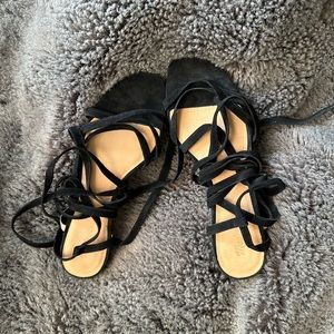 Madewell Suede Lace Up Sandals